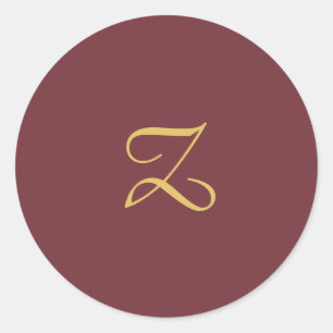 Sticker Rond Wine Gold Monogramme professionnel tendance modern