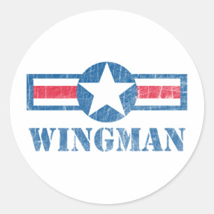 Sticker Rond Wingman Vintage