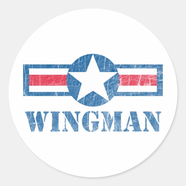 Sticker Rond Wingman Vintage (Devant)