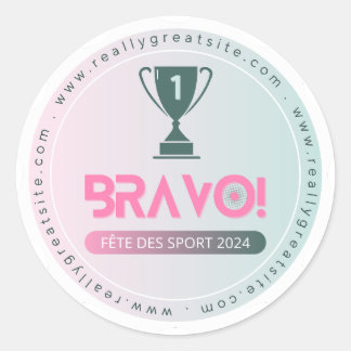 Sticker Rond Winner Champion Label for sports day