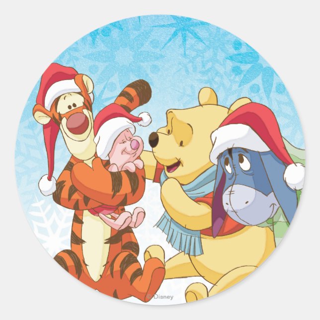 Sticker Rond Winnie La Fête des Pooh et des amis (Devant)