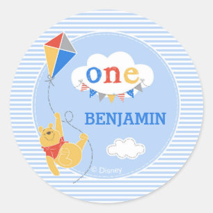 Sticker Rond Winnie le cerf-volant Pooh   Baby Boy