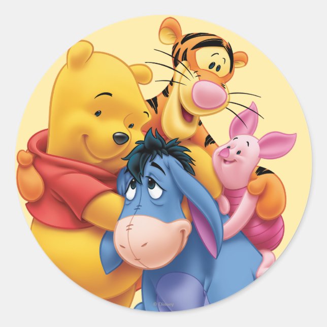 Sticker Rond Winnie l'Ooh et les amis (Devant)