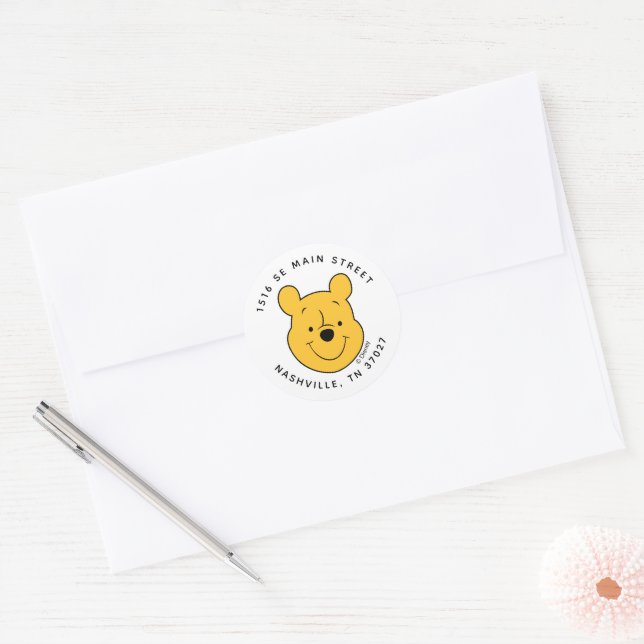 Sticker Rond Winnie l'Ooh - One | Premier anniversaire (Enveloppe)
