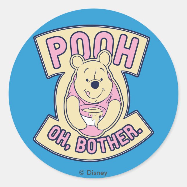 Sticker Rond Winnie L'Ourson | Ooh Oh Bother (Devant)
