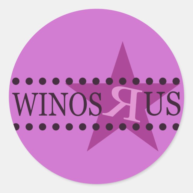Sticker Rond Winos R Us (Violet) (Devant)