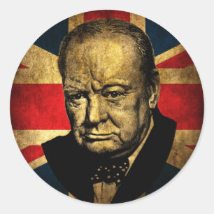 Sticker Rond Winston Churchill