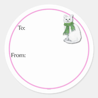 Sticker Rond Winter Cats