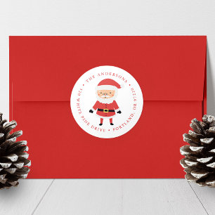 Sticker Rond Winter Friends Santa Claus Holiday Adresse de reto