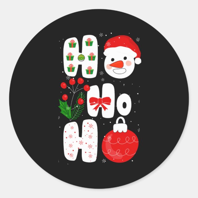 Sticker Rond Winter Magic Design Retro Winter Christmas Vector  (Devant)