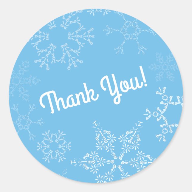 Sticker Rond Winter Onederland Flocon de neige Enfant 1er fête  (Devant)