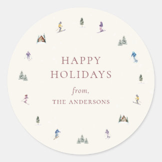 Sticker Rond WINTER SLOPES Holiday