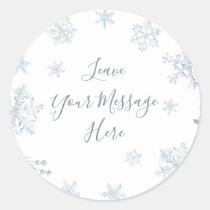 Sticker Rond Winter Snowflake Douche Aimer Votre Message Ici