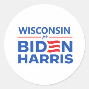 Sticker Rond Wisconsin pour Biden Harris