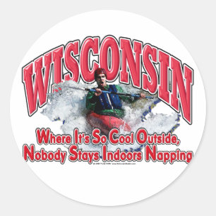 Sticker Rond Wisconsin Whitewater