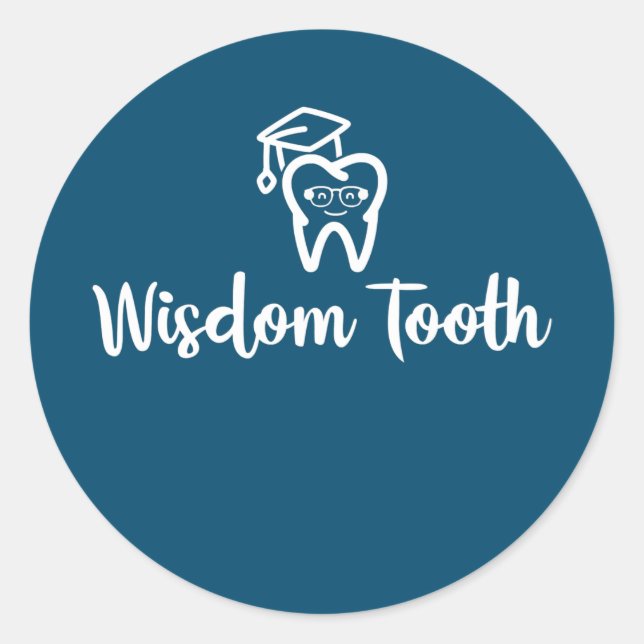 Sticker Rond Wisdom tooth Dentist Hygiène dentaire Doctor (Devant)