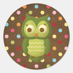 Sticker Rond Wise Owl