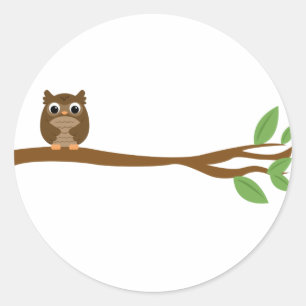 Sticker Rond Wise Owl