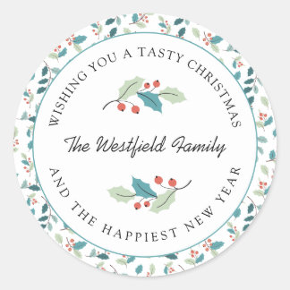 Sticker Rond Wishing You a Tasty Christmas