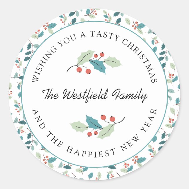 Sticker Rond Wishing You a Tasty Christmas (Devant)