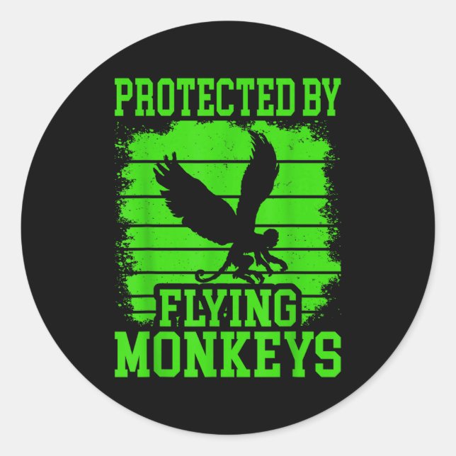 Sticker Rond Witch Get My Flying Monkeys  (Devant)