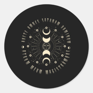Sticker Rond Witchcraft Gothique Géométrique Soleil Noir Magie