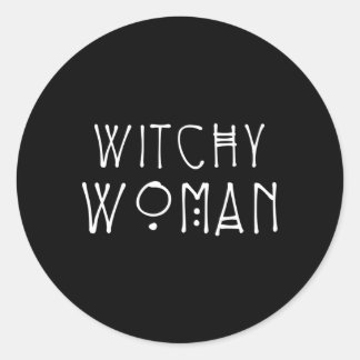 Sticker Rond Witchy Wiccan Et Pagan Halloween