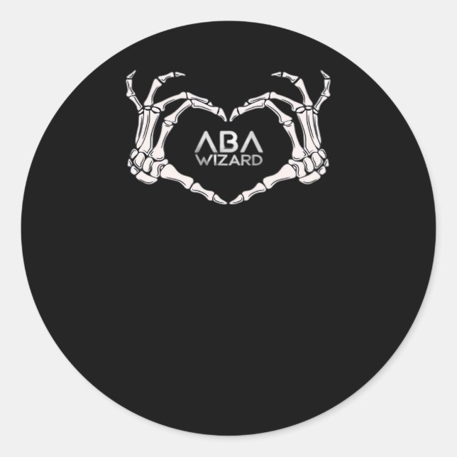 Sticker Rond Wizard Classic - Skeleton Hands Heart (Devant)
