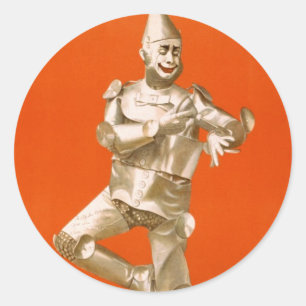 Sticker Rond Wizard Of Oz Tin Man - Théâtre Musical Vintage