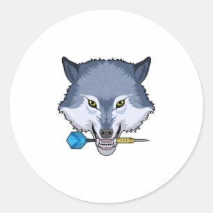 Sticker Rond Wolf aux fléchettes avec Dart