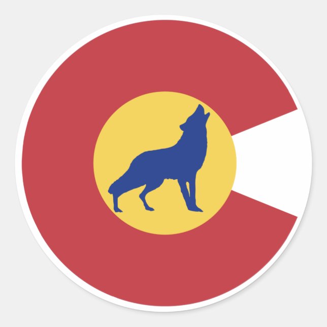 Sticker Rond Wolf du Colorado (Devant)