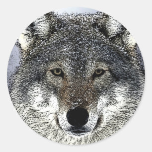 Sticker Rond Wolf Eyes