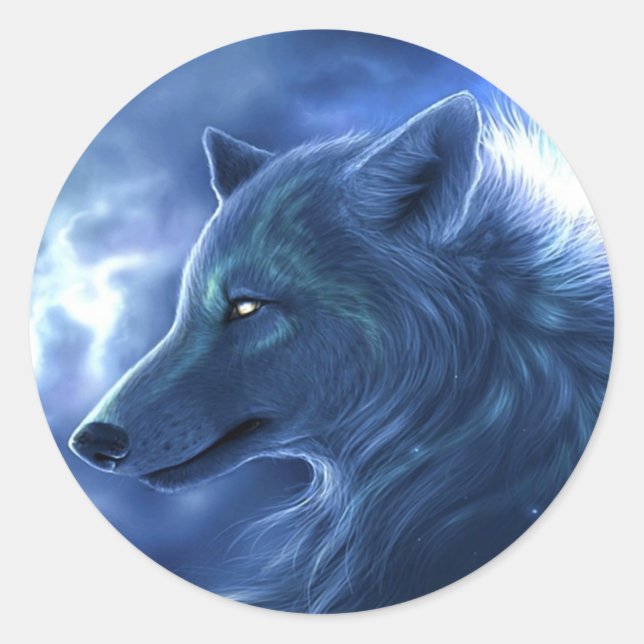 Sticker Rond Wolf Guardian (Devant)