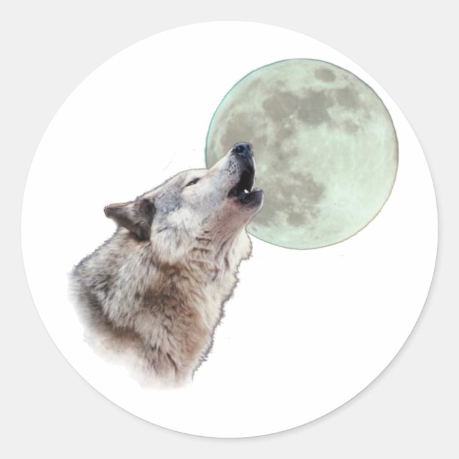 Sticker Rond Wolf Howling (Devant)