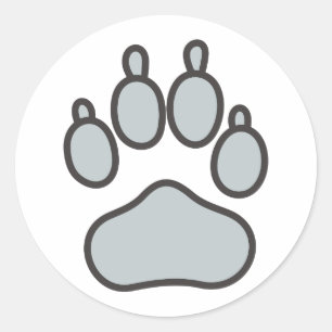 Sticker Rond Wolf Paw