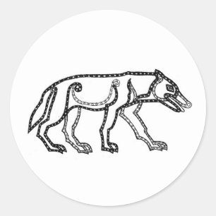 Sticker Rond Wolf Pictish