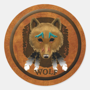 Sticker Rond Wolf Spirit