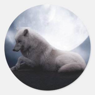 Sticker Rond Wolf the King of Wilderness