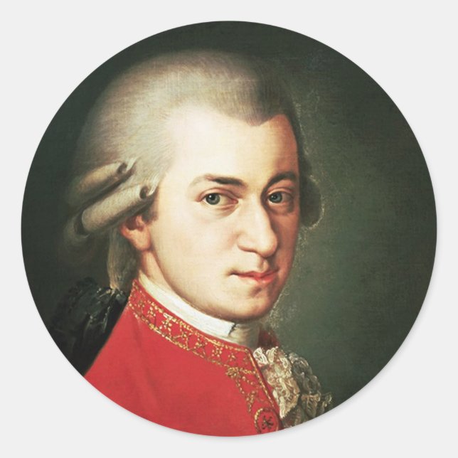 Sticker Rond Wolfgang Amadeus Mozart (Devant)