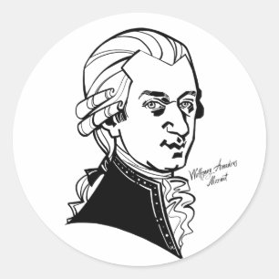 Sticker Rond Wolfgang Amadeus Mozart