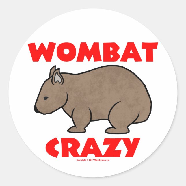 Sticker Rond Wombat fou (Devant)