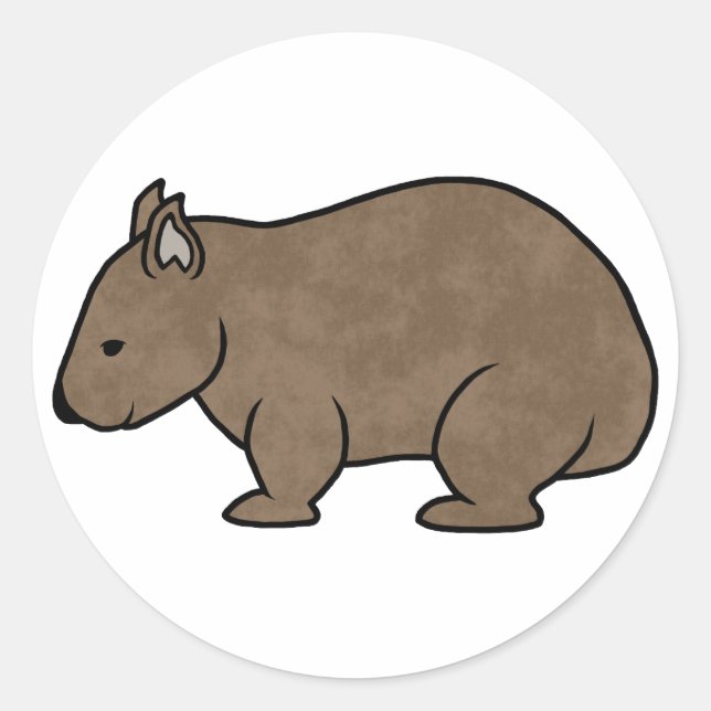 Sticker Rond Wombat graphique (Devant)