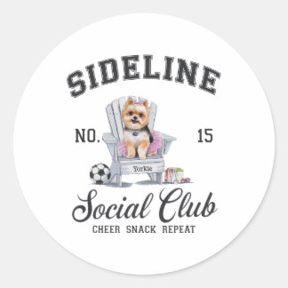 Sticker Rond Women Sideline Social Club Soccer Mom Game Day _7 
