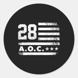 Sticker Rond Womens Aoc 2028 A.o.c. 2028 Pour Président America