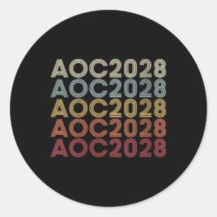 Sticker Rond Womens Aoc 2028 A.o.c. 2028 Pour Président Aoc 28 