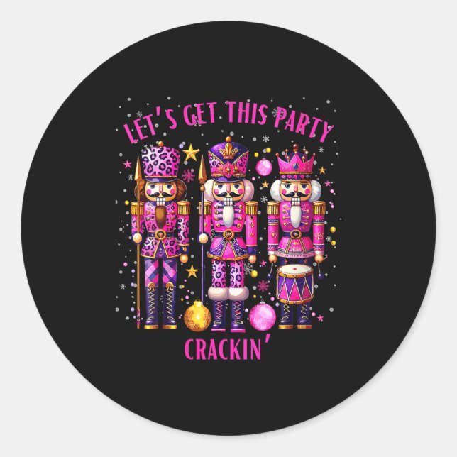 Sticker Rond Womens Christmas Crushing It Nutcracker - Funny Re (Devant)
