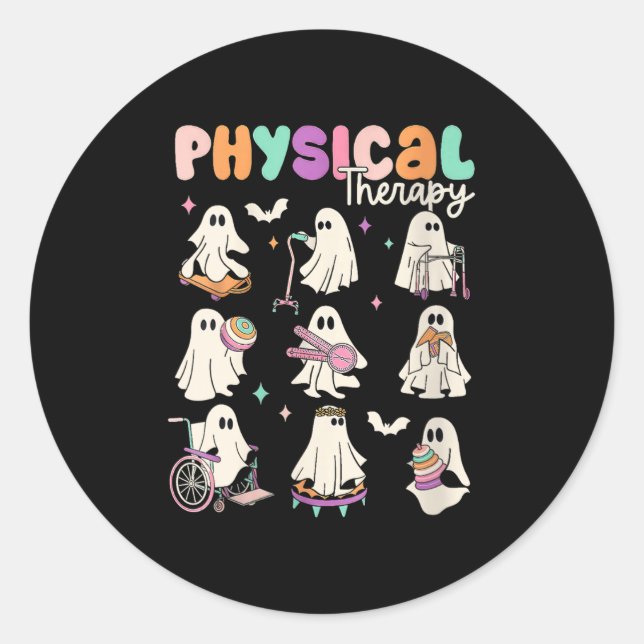 Sticker Rond Womens Cute Ghost Physical Therapy Pt Physical The (Devant)