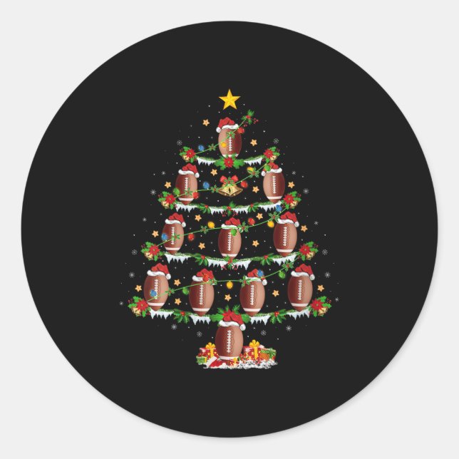 Sticker Rond Womens Football Christmas Tree Lights Srts Player  (Devant)