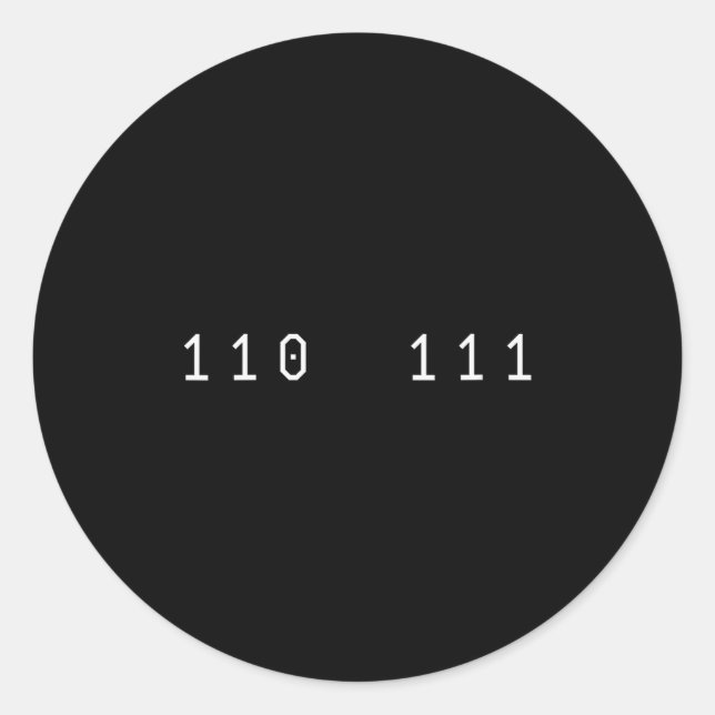 Sticker Rond Womens Funny 67 Meme Binary Code Computer Science  (Devant)