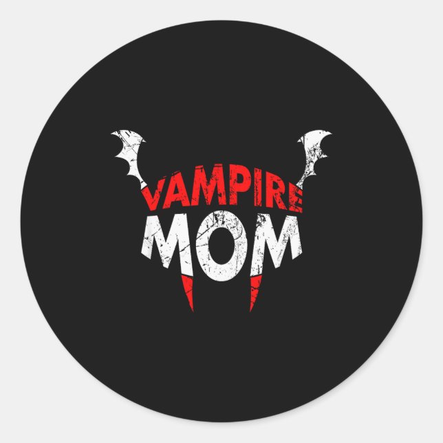 Sticker Rond Womens Funny Vamre Mom Halloween Party Costume  (Devant)
